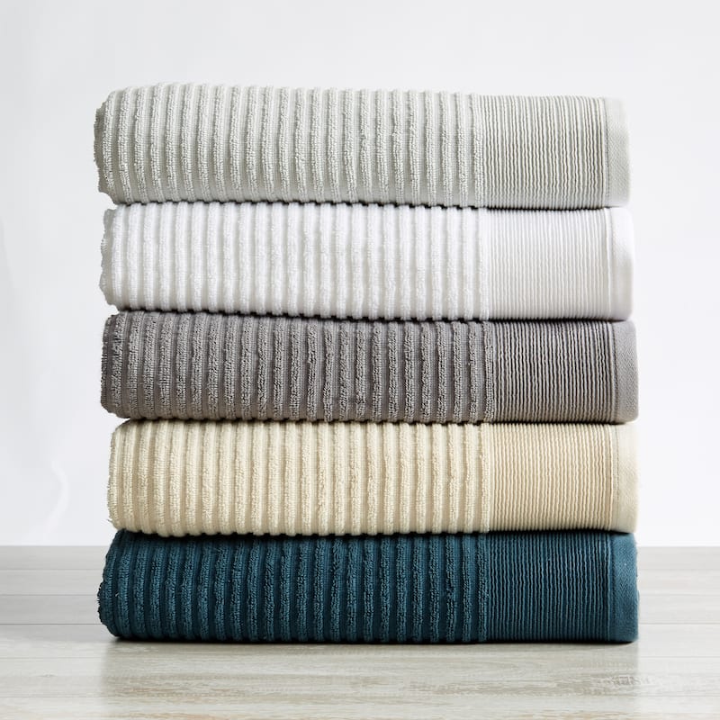 Luxurious Cotton Ribbed Texture Towel Set