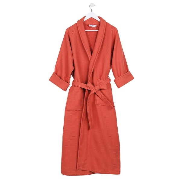slide 2 of 9, Superior Waffle Weave Cotton Soft Oversized Unisex Adult Bath Robe Extra Large - Coral
