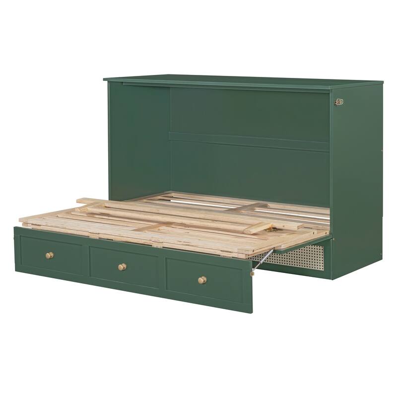 Queen Size Murphy Bed with Versatile Storage & Large Drawers