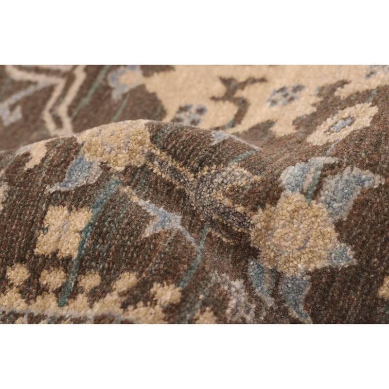 ECARPETGALLERY Hand-knotted Jamshidpour Dark Brown Wool Rug - 8'1 x 10'3