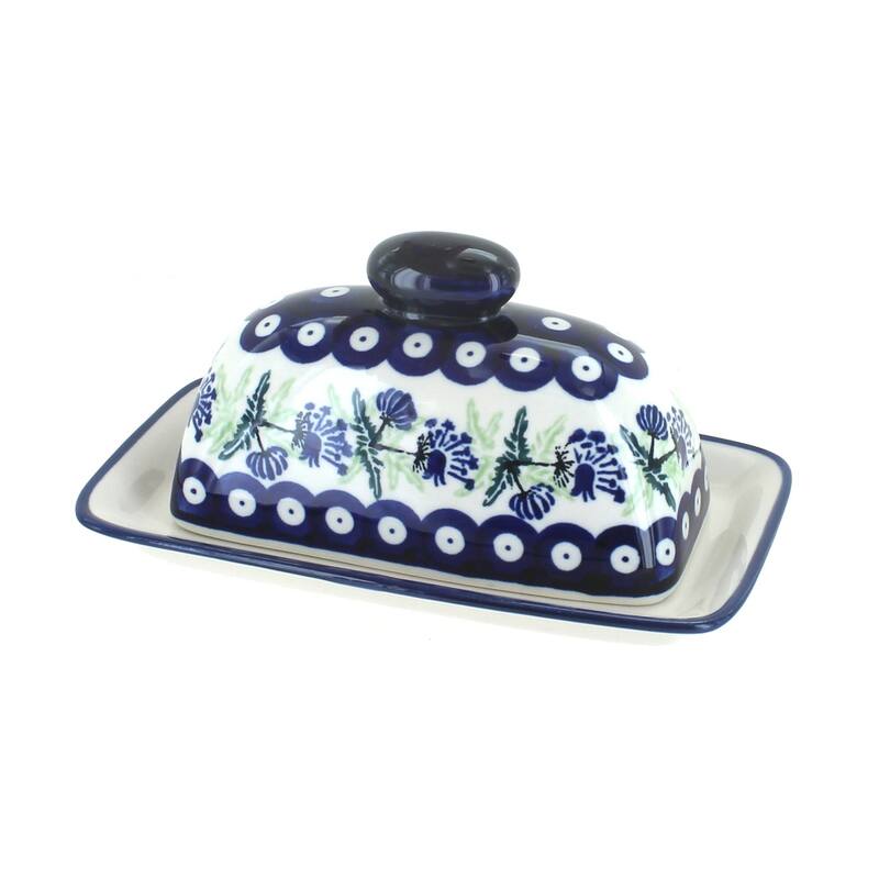 Blue Rose Polish Pottery 1377 Zaklady Butter Dish - Sweet Annie