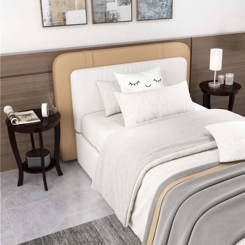 Costway 2-Tier End Table 18'' Round Compact Sofa Side Nightstand with - See Details