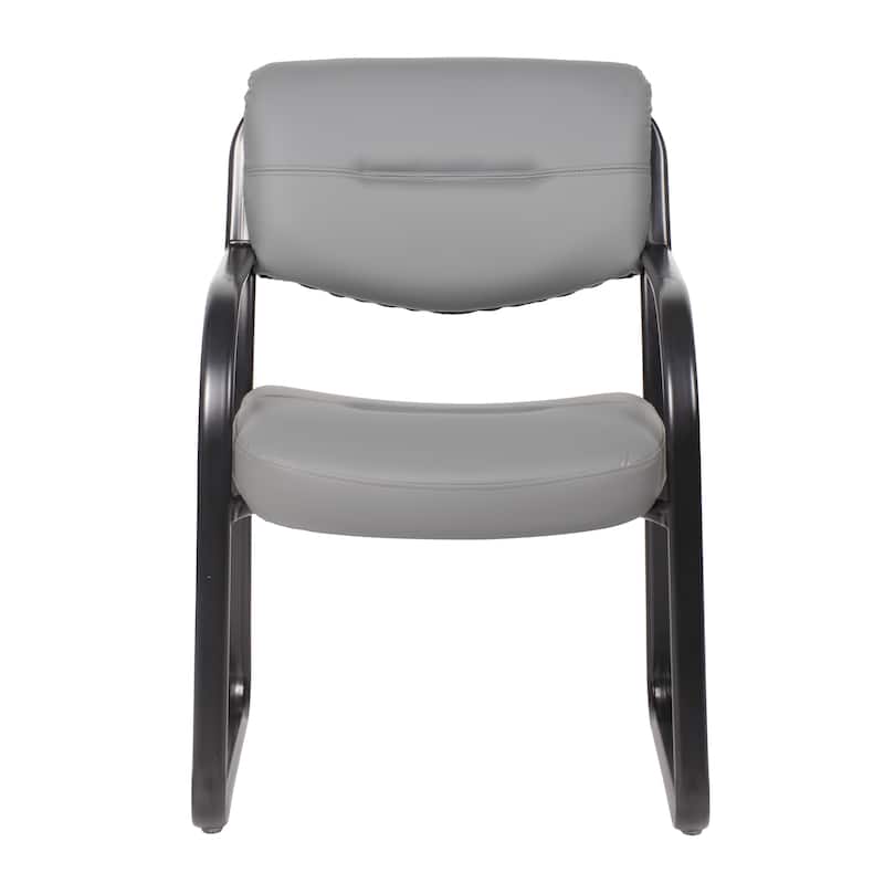 Boss Leather Sled Base Side Chair