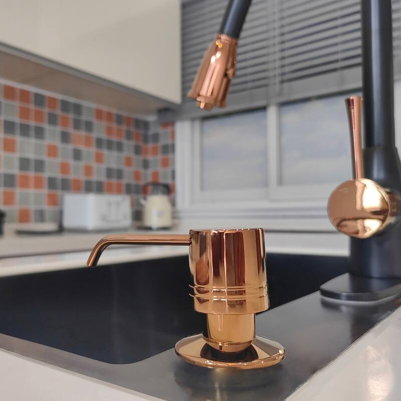 Built in Copper Soap Dispenser Refill from Top with 17 OZ Bottle - 3 Years Warranty