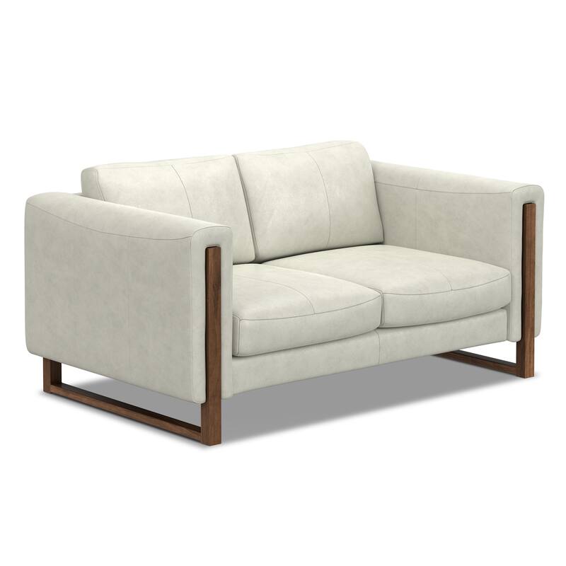 WYNDENHALL Hillcrest Modern, Contemporary 62 inch Wide Sofa in Genuine Leather