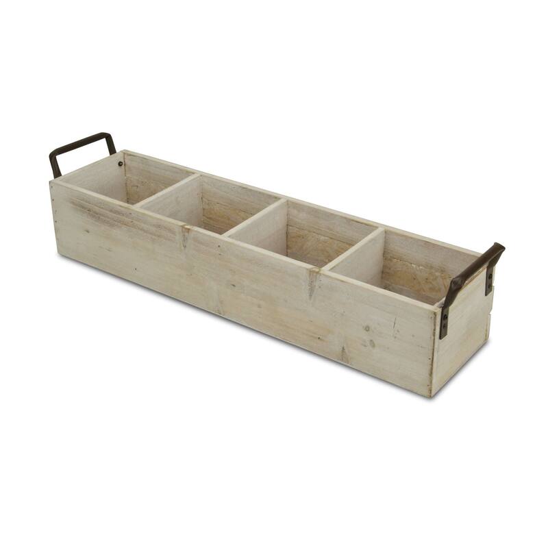 Brown Wooden 3 Slot Storage Caddy