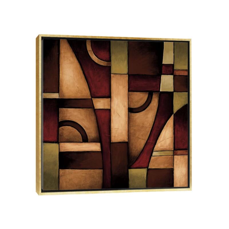 iCanvas "Connections II" by Eve Framed Canvas Print - Gold - 26x26