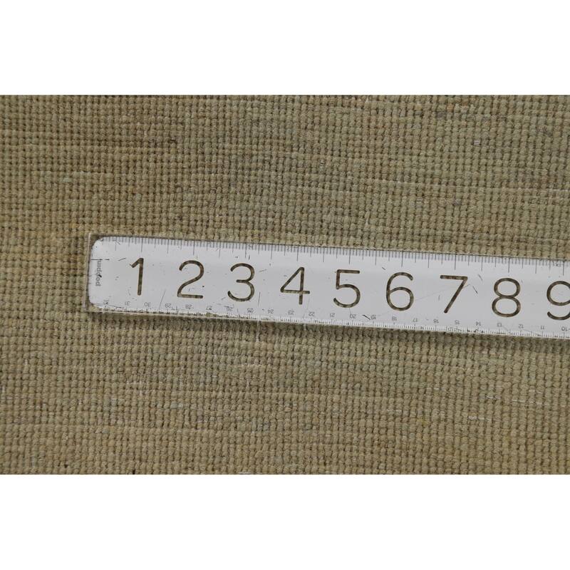 Green Modern Gabbeh Oriental Area Rug Hand-Knotted Wool Carpet - 4'11" x 6'4"