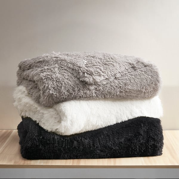 slide 2 of 25, Leena Weighted Shaggy Fur Weighted Blanket by Beautyrest