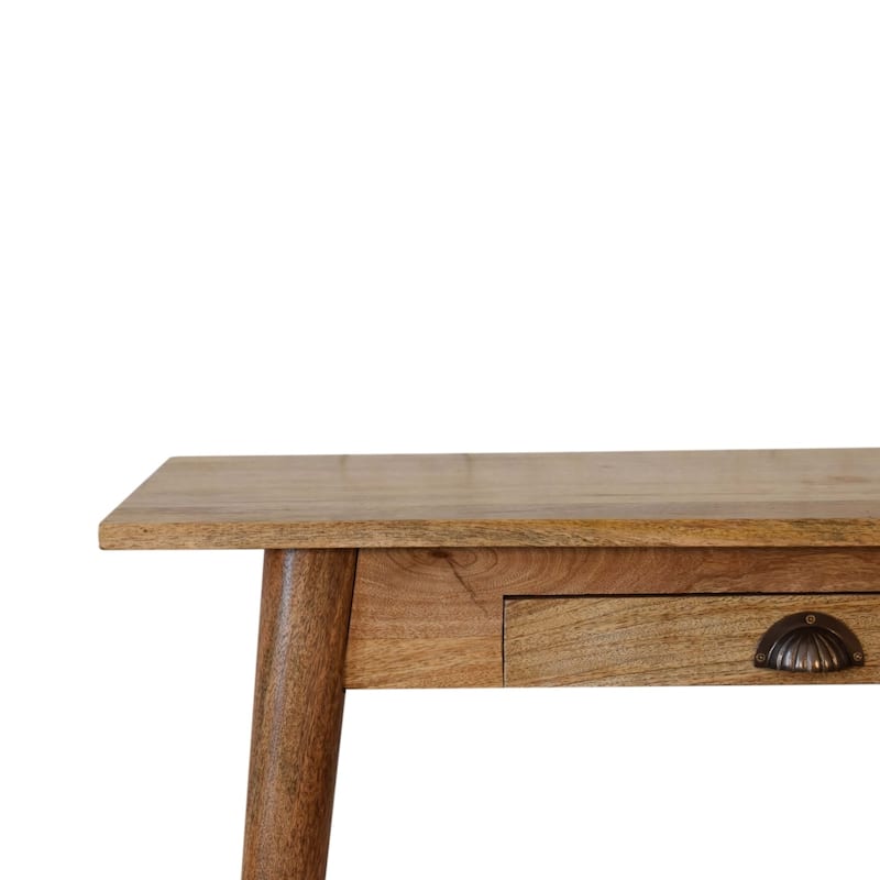 Artisan Furniture Solid Wood Mini Nordic Style Writing Desk, Brown with 1 Drawer