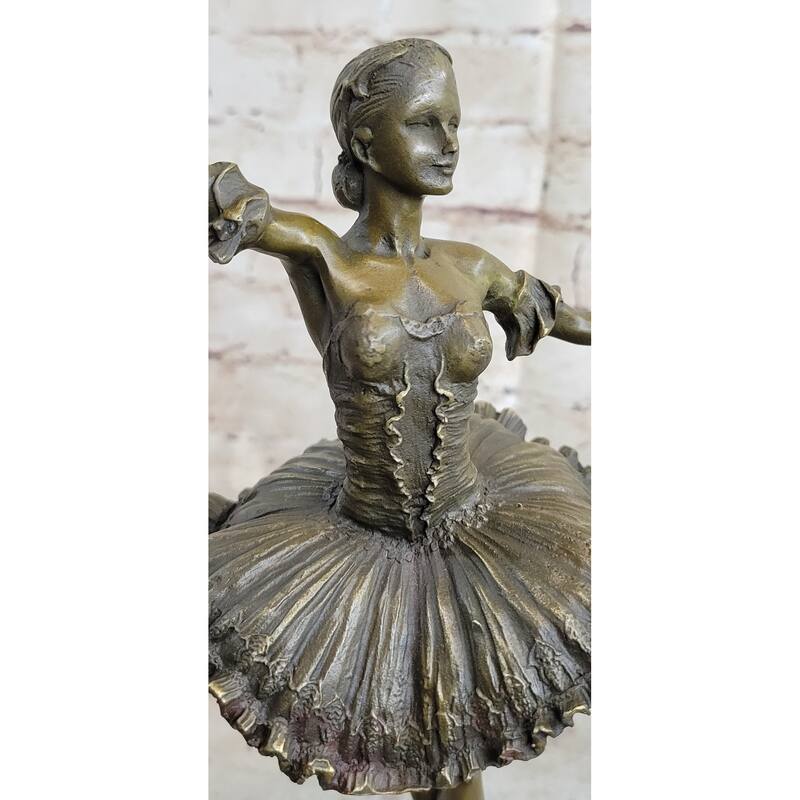 Graceful Ballerina Ballet Wearing Tutu Dance Cl Dancer Bronze Sculpture Decor