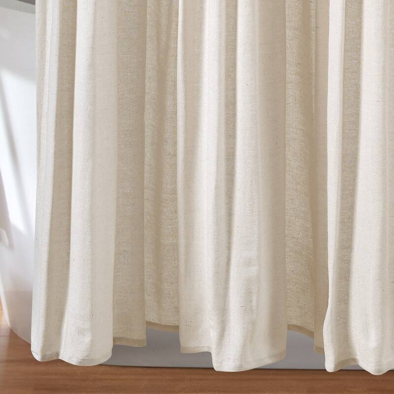 Lush Decor Two-tone Linen Button Shower Curtain