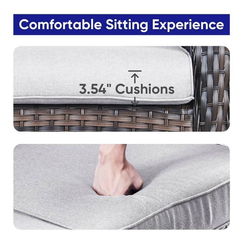 Gymojoy Patio Rattan Loveseat Sofa Outdoor Wicker Loveseat