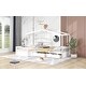 preview thumbnail 4 of 7, Solid Construction L-Shaped Platform Bed Twin Size House Platform Bed with Three Storage Drawers