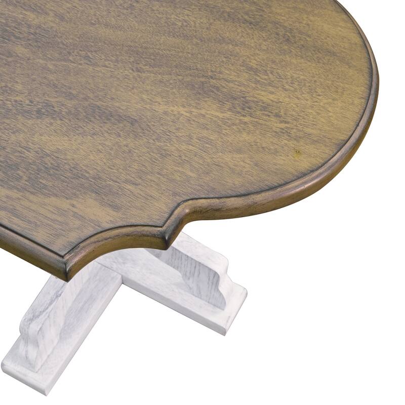 GALANO Doynton 39.4 in. Oval Solid Wood Top Coffee Table