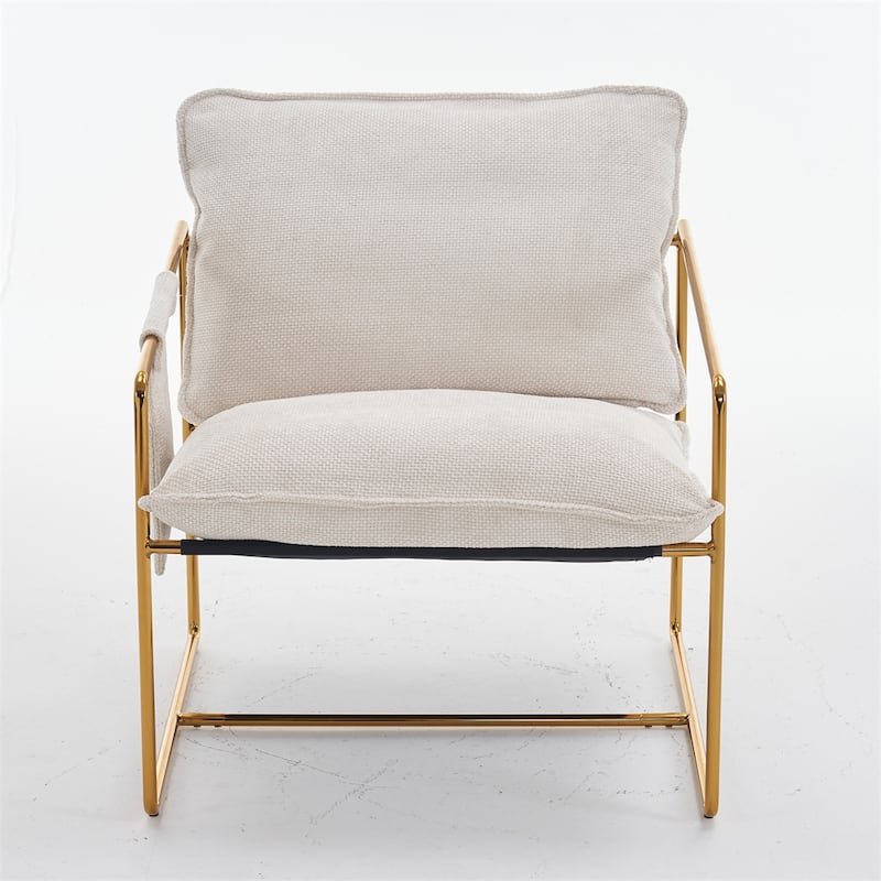 Upholstered Hanging Armchair with Arm PocketsMetal Frame (Set of 2)