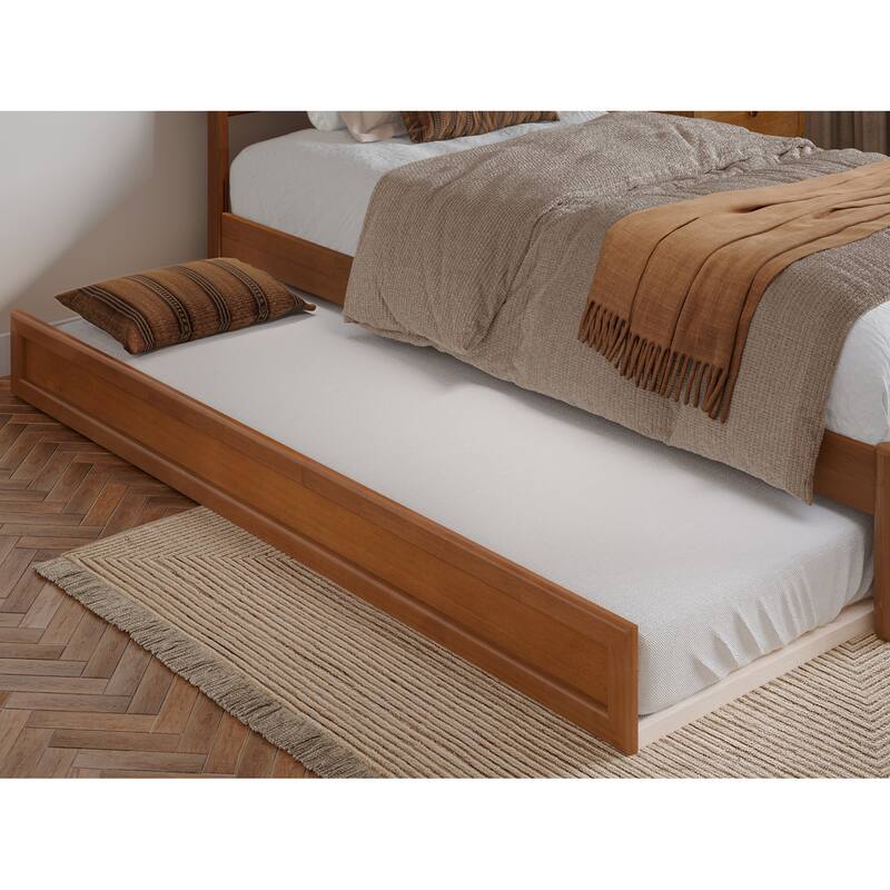 Emelie Platform Bed with Panel Footboard and Twin XL Trundle
