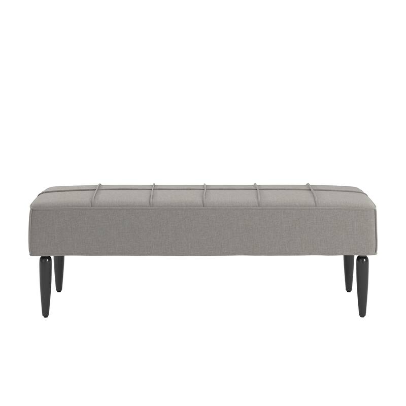 Cassian Black Finish Linen Upholstered Bench by iNSPIRE Q Modern