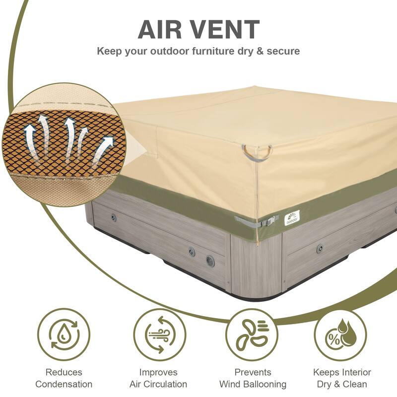 Aoodor Heavy Duty Outdoor Hot Tub Cover