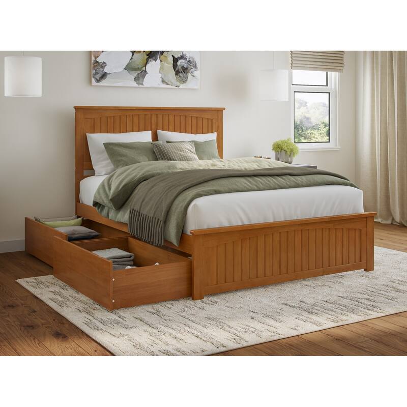 AFI Nantucket Platform Bed with Matching Footboard & Storage Drawers