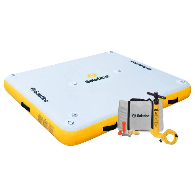 Inflatable Private Solstice Drop Stitch Lake Dock - 8' - White and Yellow