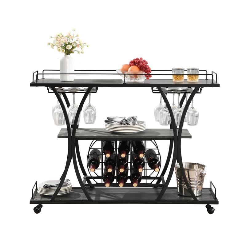 Industrial Bar Cart Kitchen Bar&Serving Cart for Home