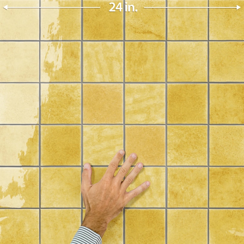 Merola Tile Menorca Lemon 4" x 4" Ceramic Wall Tile