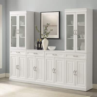 Crosley Stanton 3Pc Sideboard And Glass Door Pantry Set - 14.5"x95"x78"