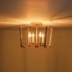 preview thumbnail 11 of 26, French Farmhouse Candle Curved Cage Ceiling Light 14.6in