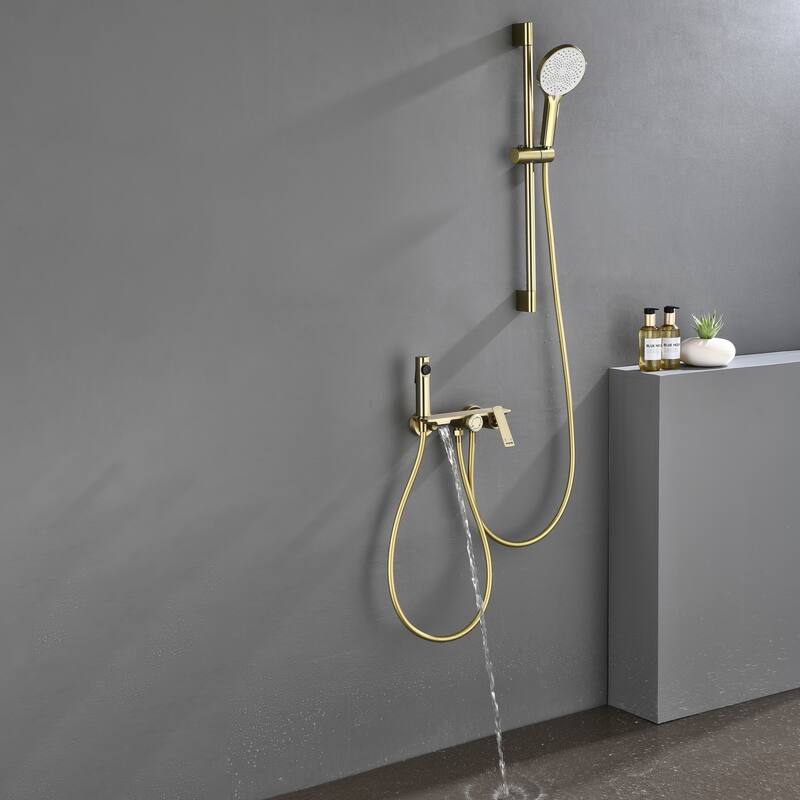 Shower Slide Bar System, 3-Function Handheld Shower Head with Spray Gun And Rough-In Valve