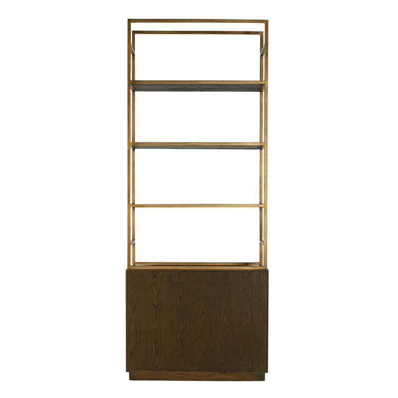48-Inch High 4-Shelf Wooden Bookcase with Taupe Finish and Open Concept Shelves for Storage and Display - 14