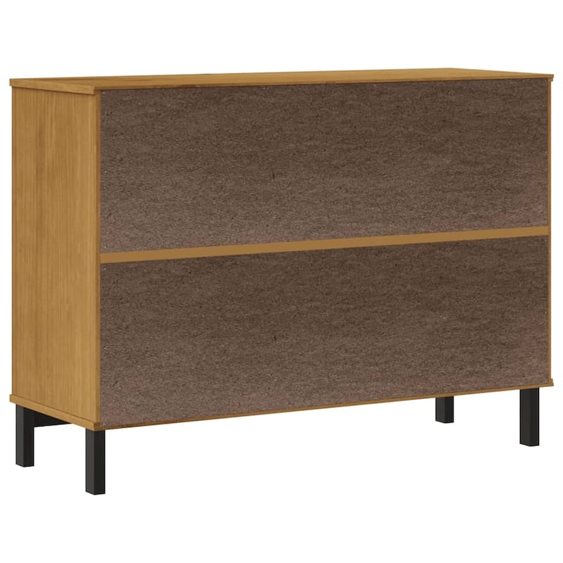 vidaXL Sideboard with Glass Door FLAM 43.3"x15.7"x31.5" Solid Wood Pine - 43.3" x 15.7" x 31.5"