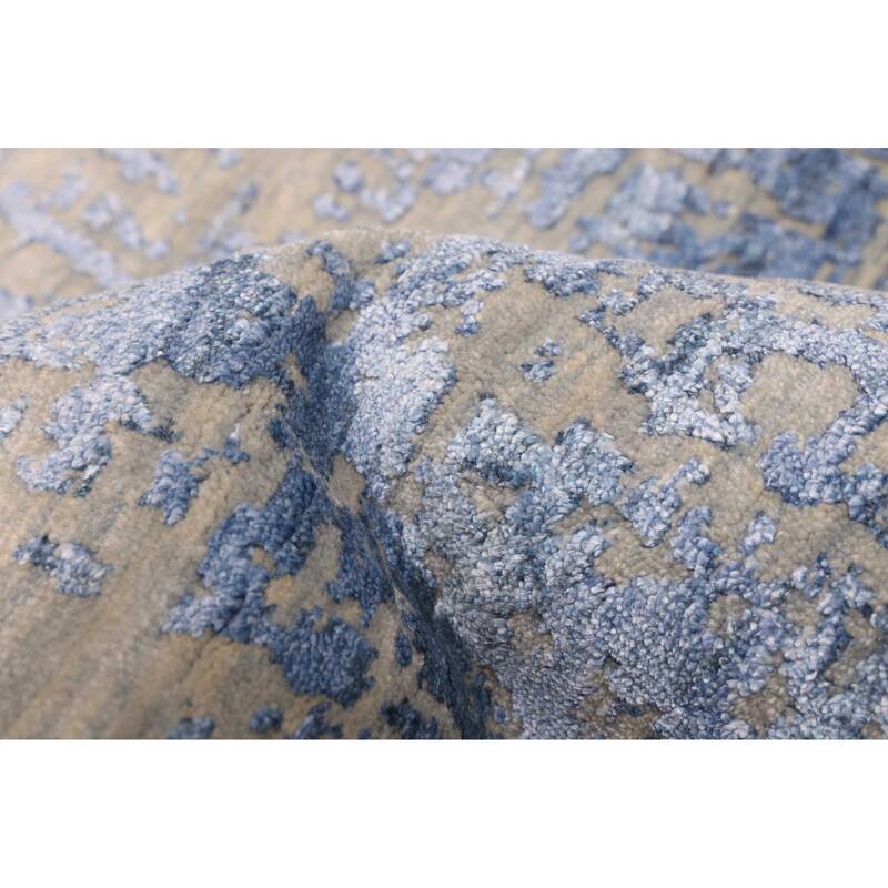 ECARPETGALLERY Hand-knotted Legacy Dark Blue Silk, Wool Rug - 8'0 x 10'0