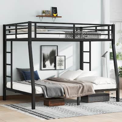 Metal Full XL over Queen Bunk Bed for Teens and Adults,Space-Saving/Noise Reduced/No Box Spring Needed