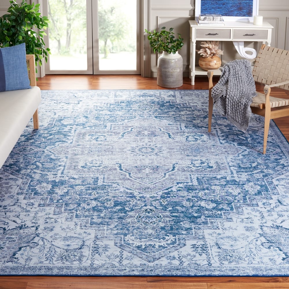 SAFAVIEH Tucson Machine Washable Slip Resistant Mallaury Distressed Rug