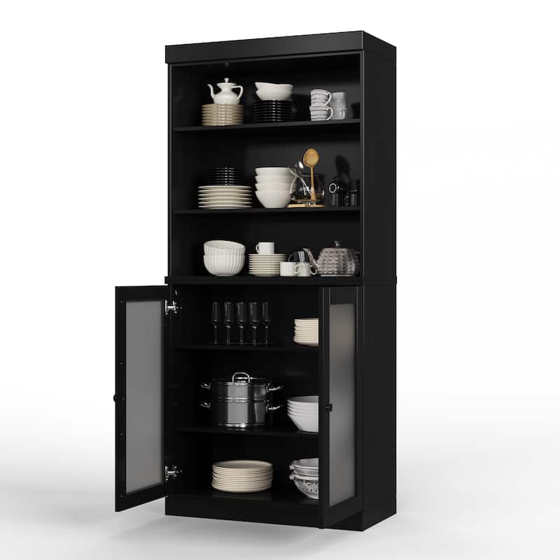 100% Solid Wood 32" Kitchen Pantry Cabinet with 2 Doors by Palace Imports