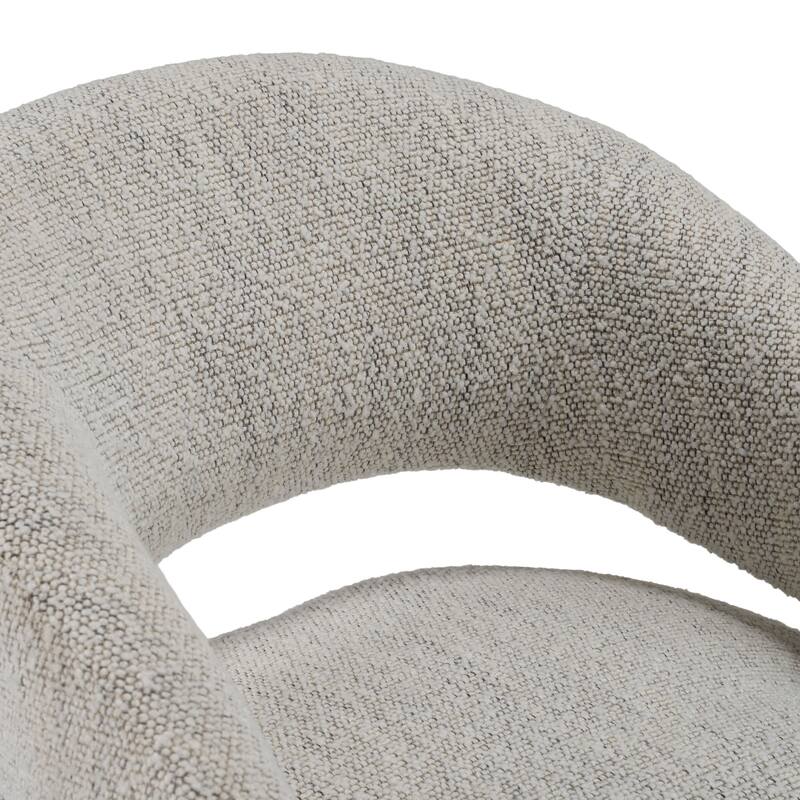 Modrest Kadoka Modern Light Grey Fabric Swivel Dining Chair