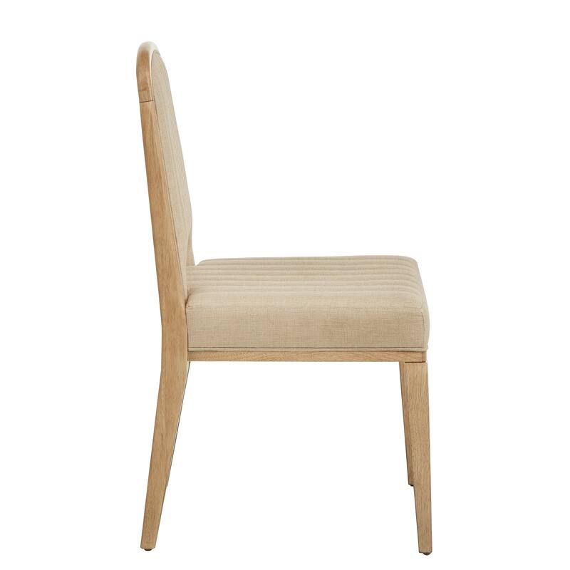 Harstad 42"-60" Extendable Round Dining Set with Channel Stitching Upholstered Chairs by iNSPIRE Q Modern
