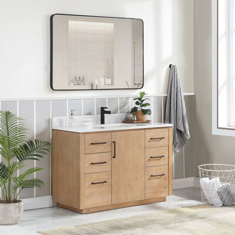 San Single Bath Vanity with Composite Stone Top without Mirror