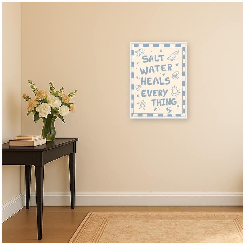 Kate and Laurel Salt Water Heals by Megan Ryan Framed Canvas Wall Art Print