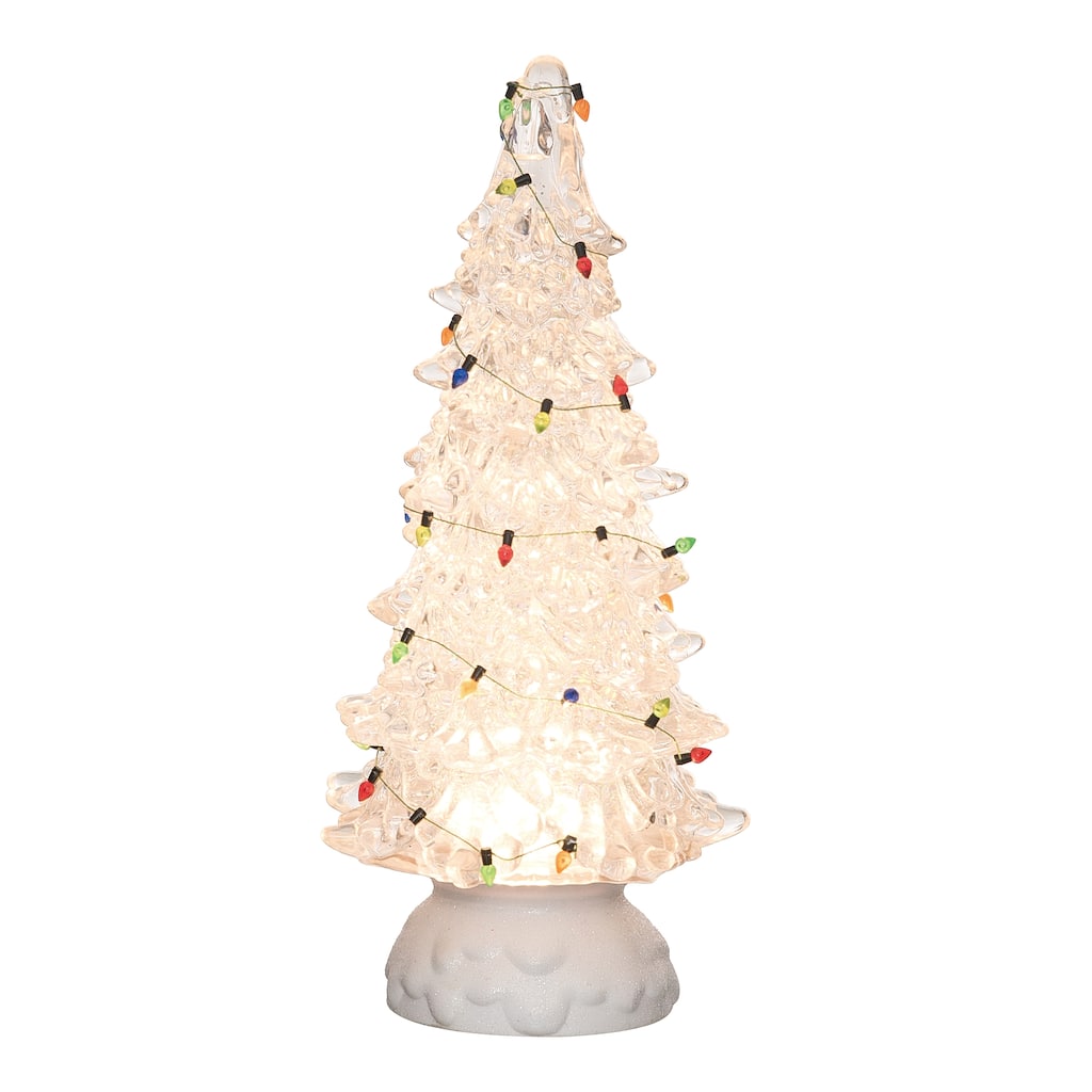 Transpac Artificial 12 in. Off-White Christmas Glitz Tree with Vintage Lights
