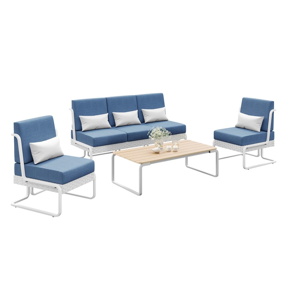 Corvus Akrotiri 4-piece Outdoor Wicker Conversation Set