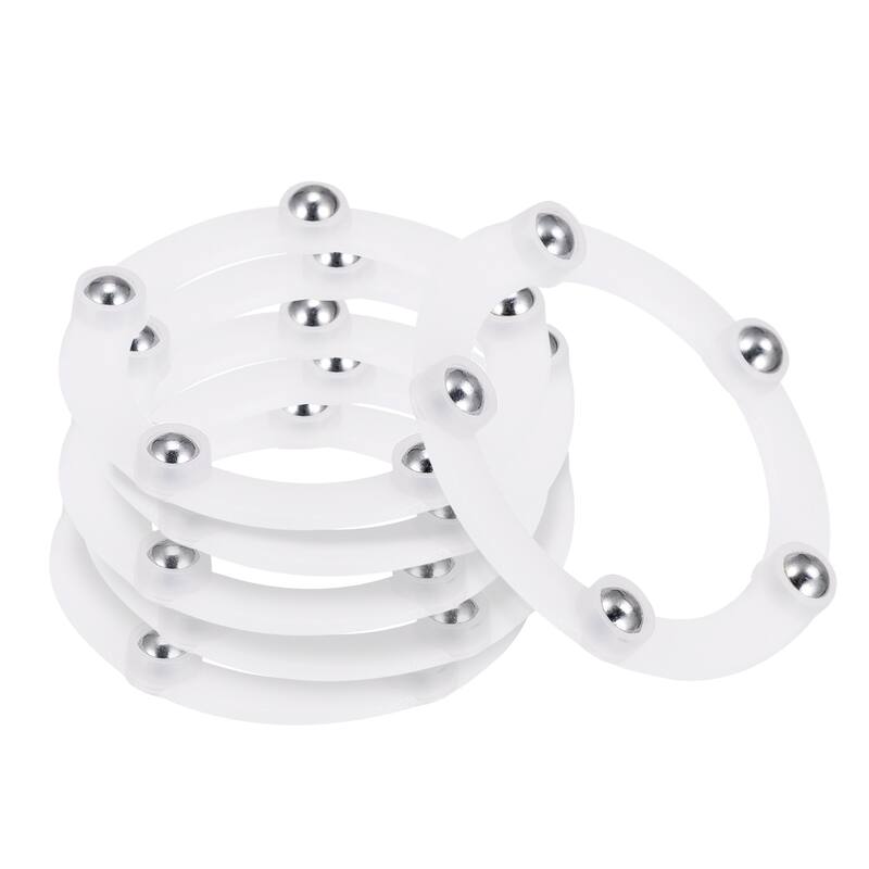 Rotating Swivel Stand with Steel Ball Lazy Susan Base Turntable 6Pcs - White