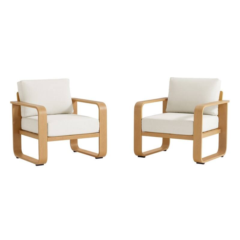 Spruce & Spring Outdoor Patio Furniture Set Aluminum Sofa Accent Chair