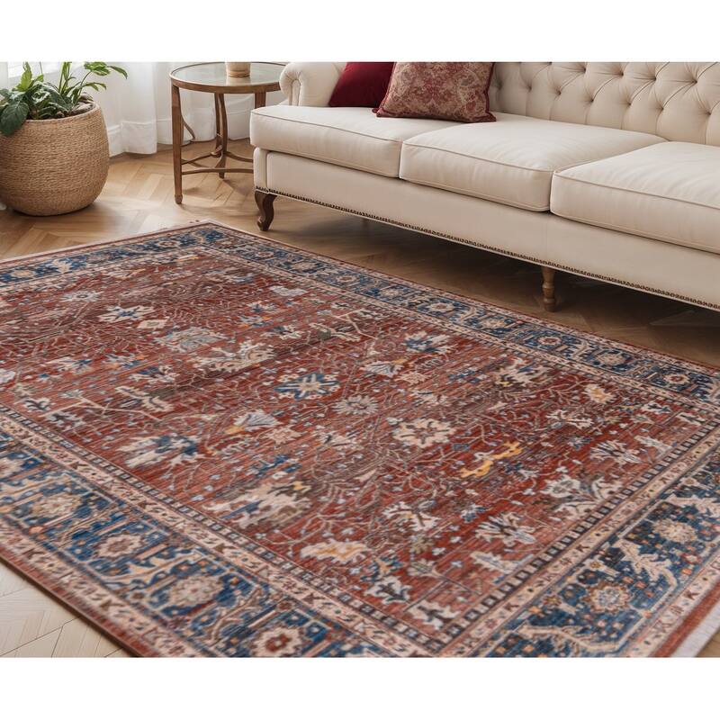 HomeRoots Oriental Traditional Rectangle Area Rug - 92.00 in. x 60.00 in.  x 0.24 in.