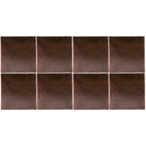 Premier Copper Products Package of Eight 6" x 6" Hammered Copper Tiles