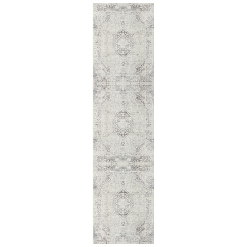 Sevita Traditional Bordered/Medallion Indoor Area Rug - 2' x 5' - Gray