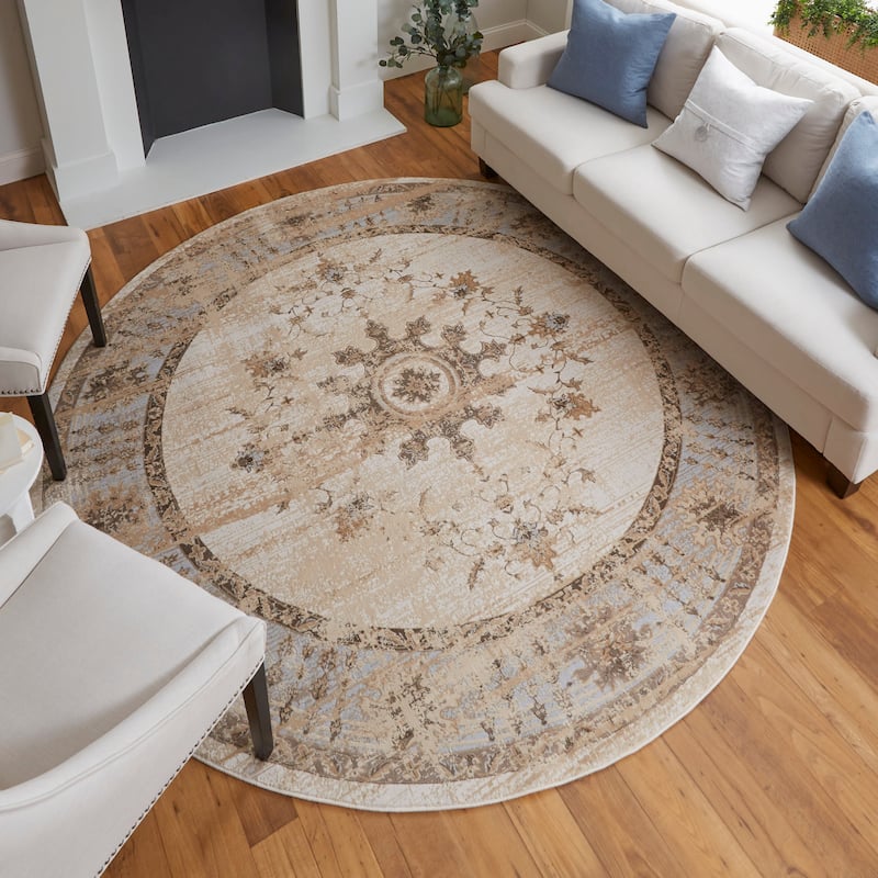 Grand Bazaar Neoma Machine Made Bordered Traditional Area Rug