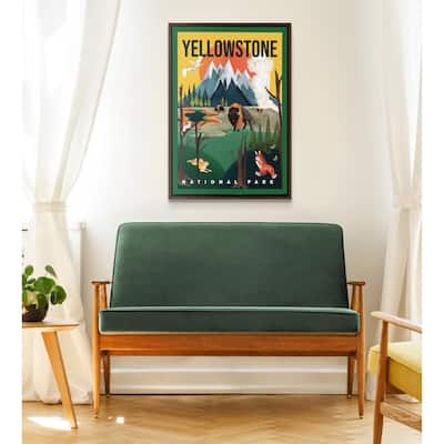 Kate and Laurel Sylvie Yellowstone Framed Canvas by The Whiskey Ginger