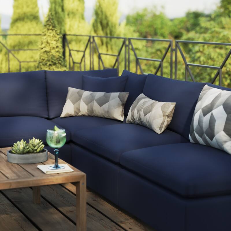 Commix 5-Piece Outdoor Patio Armless Sectional Sofa